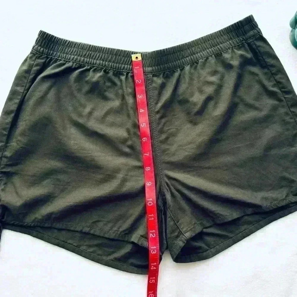 MADEWELL Army Green Cotton Elastic Highrise Side Tie Soft Board Shorts Size M - Picture 13 of 13